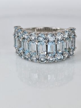 Genuine 4.30 Sky Blue Topaz Ring Sterling Silver Size 8!